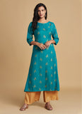 Nature Trails - Poised Red Festive Kurta With Gold Print
