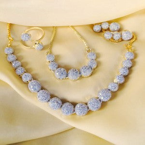 Craftsvilla Gold Plated Brass Traditional Necklace Set With Bracelet & Ring