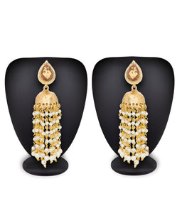 Craftsvilla Gold Plated Alloy Metal Fashion Glass Beads Chandbali Earrings