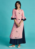 Kalamkari - Brown Color Diagonal Print Kurta
