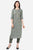 Green Cotton Blend Calf Length Straight Kurti
