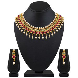 Gold Plated Zinc Finish Ethnic Necklace Set